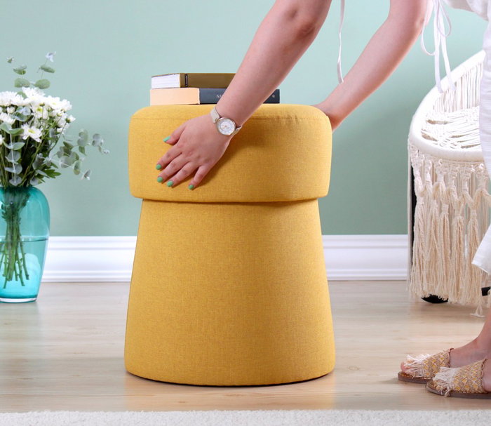 Atelier Del Sofa Puff Amarillo Mostaza